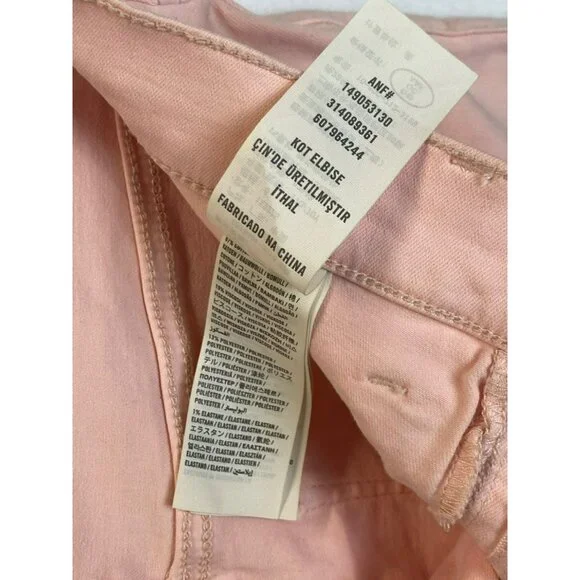 Abercrombie & Fitch womens shorts size 6 28 high waist Pink Blush Zipper Stretch - Picture 5 of 8